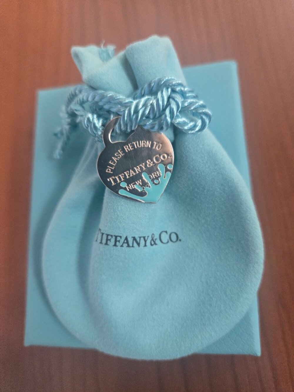 Tiffany & Co. Blue Splash Silver Heart Pendant - Picture 6 of 10